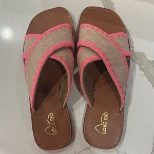 Women's Sandals with Pink Accents